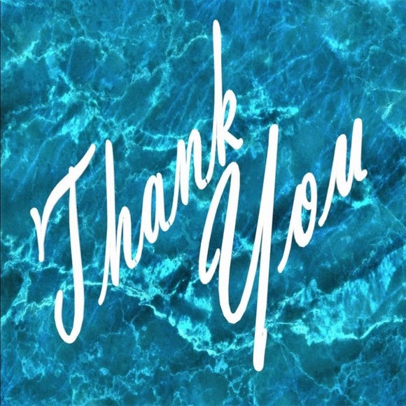 100 (2x2 Inch) Ice Water Blue Marble, Square Stickers, High Gloss, Thank You - Picture 2 of 2